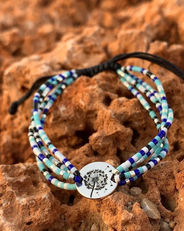 Brățară Puf de Păpădie și 4 fire mărgeluțe  Bijuterii Maria's Ladybugs